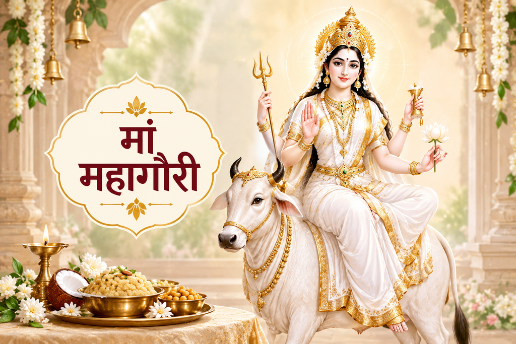 आठवां दिन: मां महागौरी की पूजा और आरती