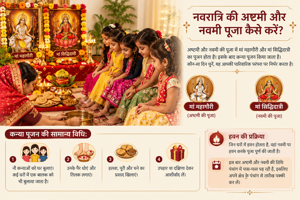 नवरात्रि की अष्टमी और नवमी पूजा